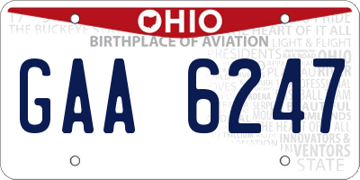 OH license plate GAA6247