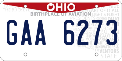 OH license plate GAA6273
