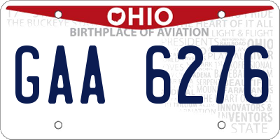 OH license plate GAA6276
