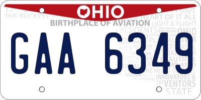OH license plate GAA6349