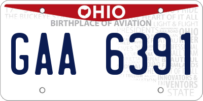 OH license plate GAA6391