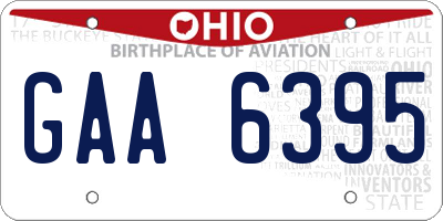 OH license plate GAA6395