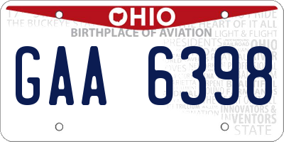 OH license plate GAA6398