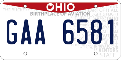 OH license plate GAA6581