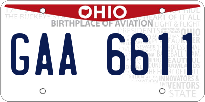 OH license plate GAA6611