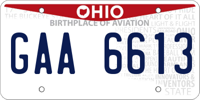 OH license plate GAA6613
