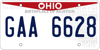 OH license plate GAA6628