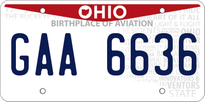 OH license plate GAA6636