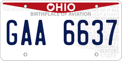 OH license plate GAA6637