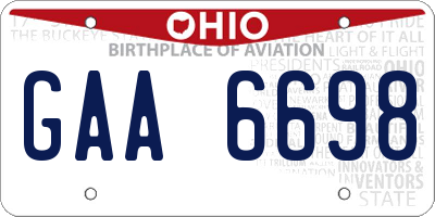OH license plate GAA6698