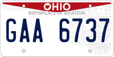 OH license plate GAA6737