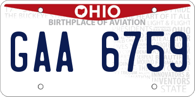 OH license plate GAA6759