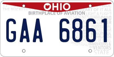 OH license plate GAA6861