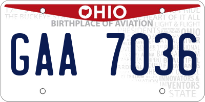 OH license plate GAA7036