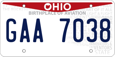 OH license plate GAA7038