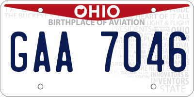 OH license plate GAA7046