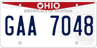 OH license plate GAA7048