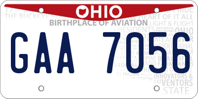OH license plate GAA7056