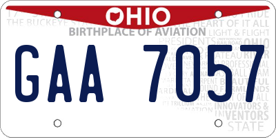 OH license plate GAA7057