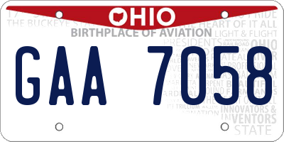 OH license plate GAA7058