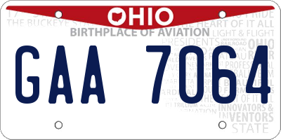 OH license plate GAA7064
