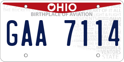 OH license plate GAA7114
