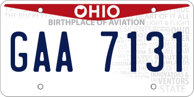 OH license plate GAA7131