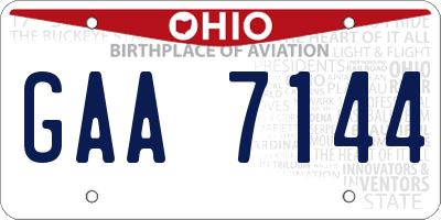 OH license plate GAA7144