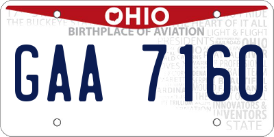 OH license plate GAA7160