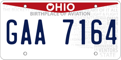 OH license plate GAA7164