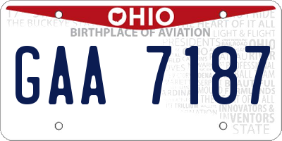 OH license plate GAA7187