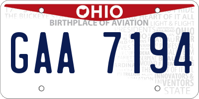 OH license plate GAA7194