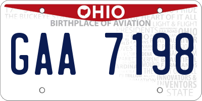 OH license plate GAA7198