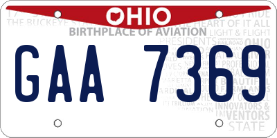 OH license plate GAA7369