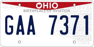 OH license plate GAA7371