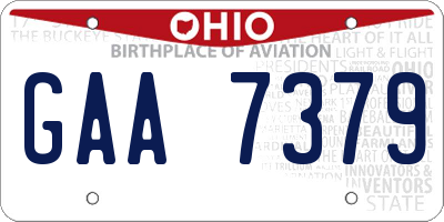 OH license plate GAA7379