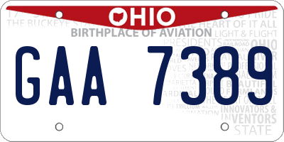 OH license plate GAA7389