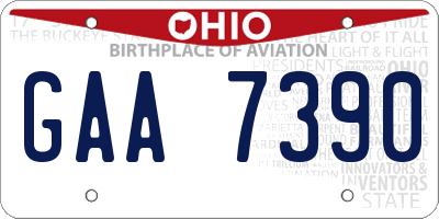 OH license plate GAA7390