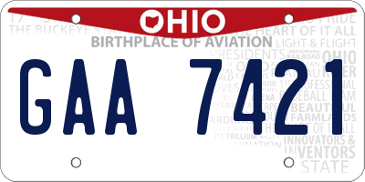 OH license plate GAA7421