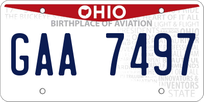 OH license plate GAA7497