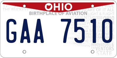 OH license plate GAA7510