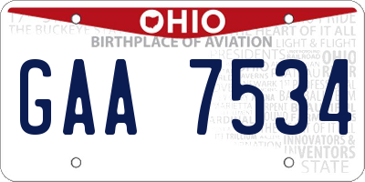 OH license plate GAA7534