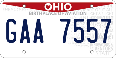 OH license plate GAA7557