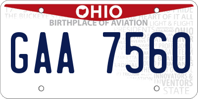 OH license plate GAA7560