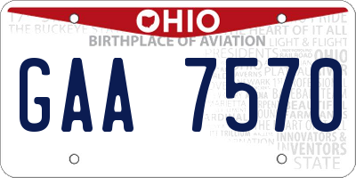 OH license plate GAA7570