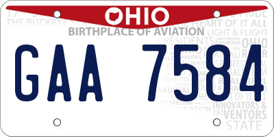 OH license plate GAA7584