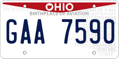 OH license plate GAA7590
