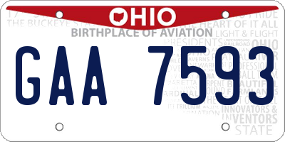 OH license plate GAA7593