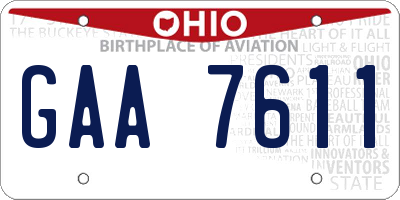 OH license plate GAA7611