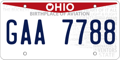 OH license plate GAA7788